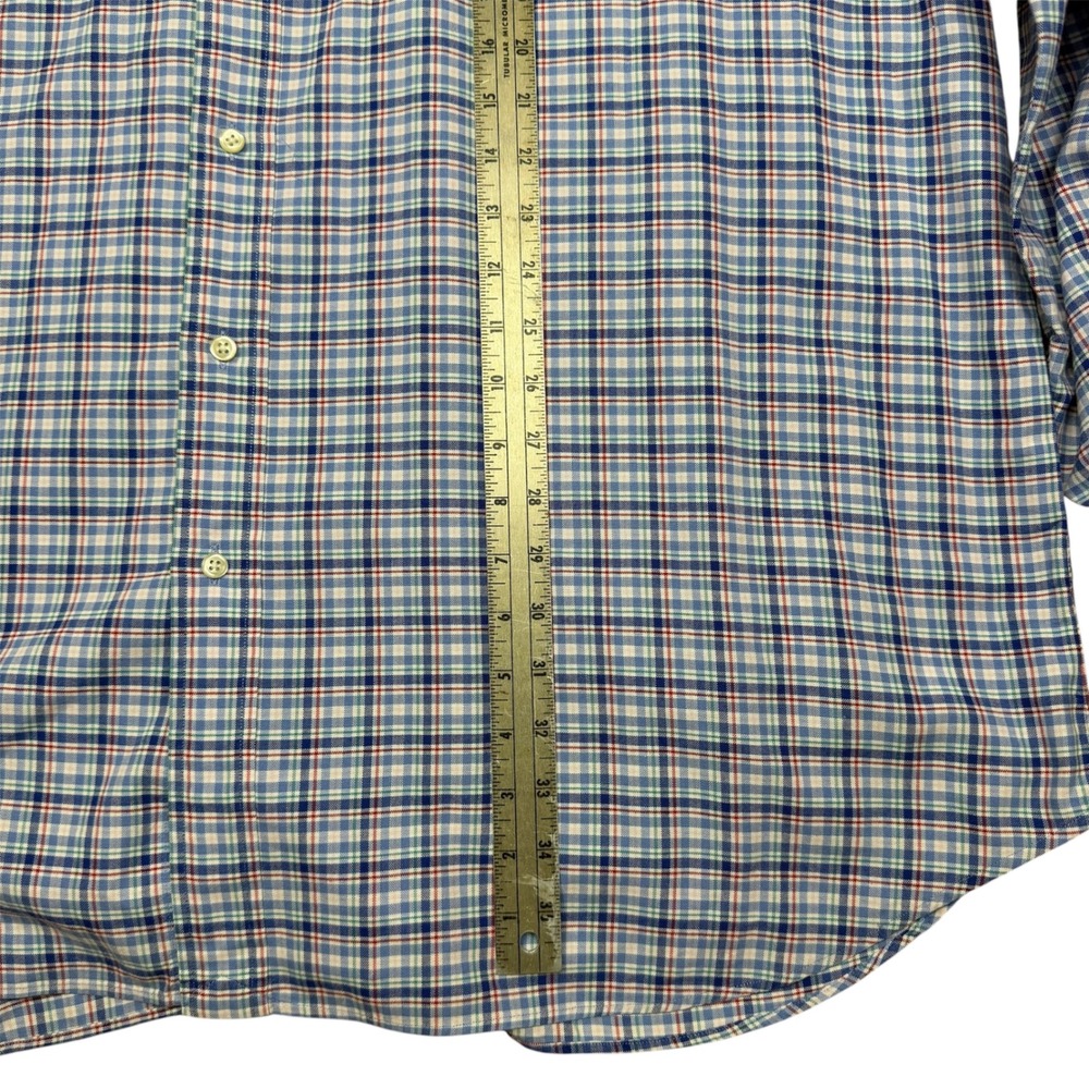 Ralph Lauren Mens 2XLT Plaid Button Down Shirt Blue White Red Long Sleeve Cotton - Picture 5 of 8